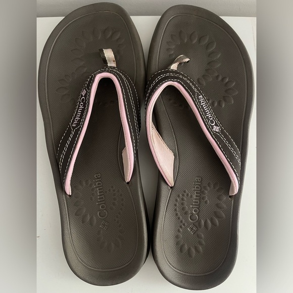 Columbia Women’s Thong Flip‑Flops Size 8 – Brown & Pink Comfort Outdoors Sandals - Picture 4 of 4